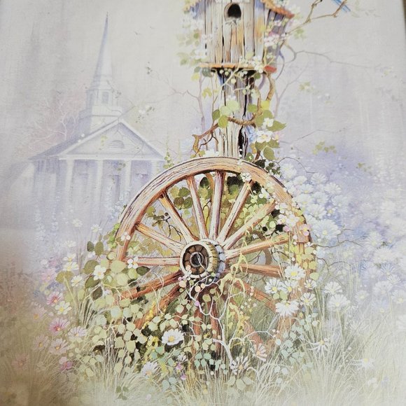 Set of 2 blue framed birdhouse ad mailbox pictures 1999 signed And Orpinas - Picture 4 of 7